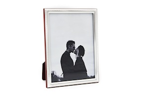 Cornice Portafoto argento bilaminato con decorazione a corda Zanolli