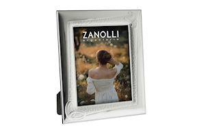 Cornice Portafoto 25° argento bilaminato con decorazione sabbiata Zanolli