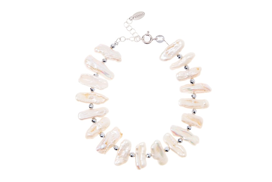 Bracciale argento con perla bianca Selezione Zanolli