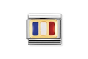 Bandiera Francese Composable acciaio oro e smalto Nomination