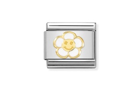 Fiore con Smile Composable acciaio oro e smalto Nomination