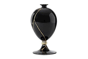 Vase Veronese Murano glass black Venini