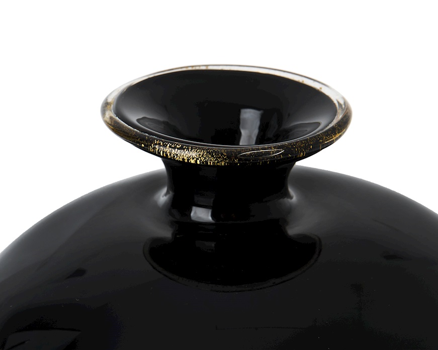 Vase Veronese Murano glass black Venini