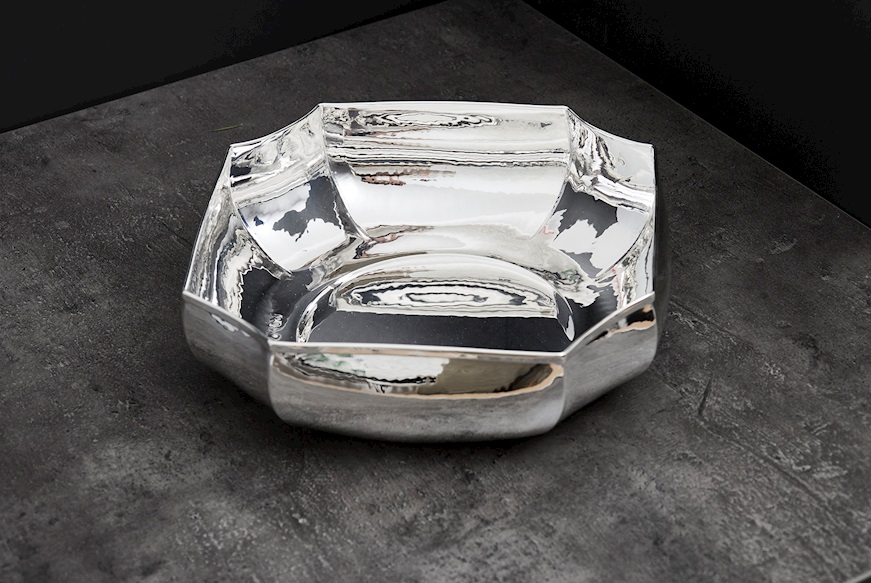 Octagonal bowl silver 529 grammi in 700 style Zanolli Vintage