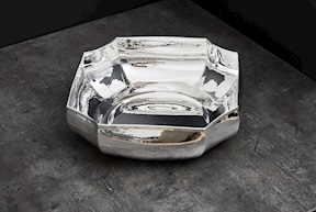 Octagonal bowl silver 529 grammi in 700 style Zanolli Vintage