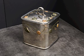 Scatola argento 1672 grammi con fiori smaltati usato ricondizionato Zanolli Vintage