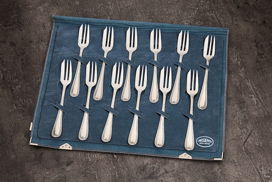Set forchette argento 188 grammi 12 pezzi in stile Impero usato ricondizionato Zanolli Vintage
