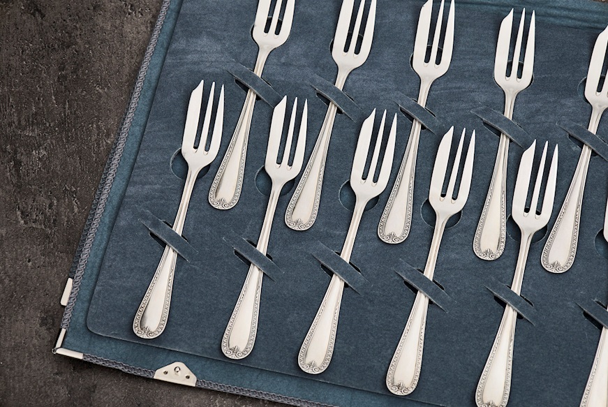 Set forchette argento 188 grammi 12 pezzi in stile Impero usato ricondizionato Zanolli Vintage