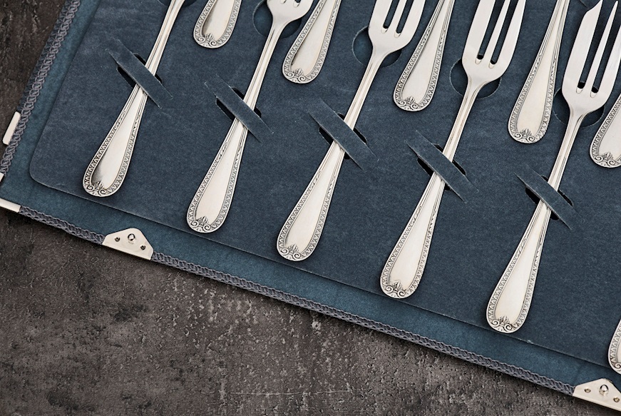 Set forchette argento 188 grammi 12 pezzi in stile Impero usato ricondizionato Zanolli Vintage