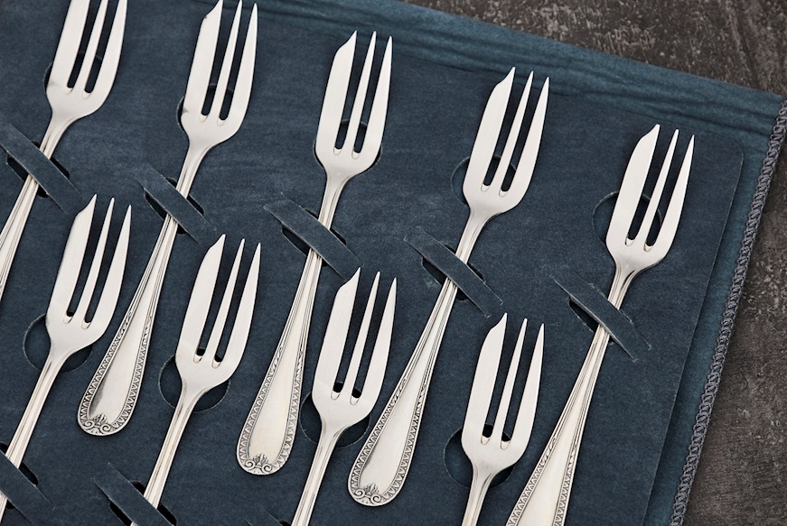 Set forchette argento 188 grammi 12 pezzi in stile Impero usato ricondizionato Zanolli Vintage