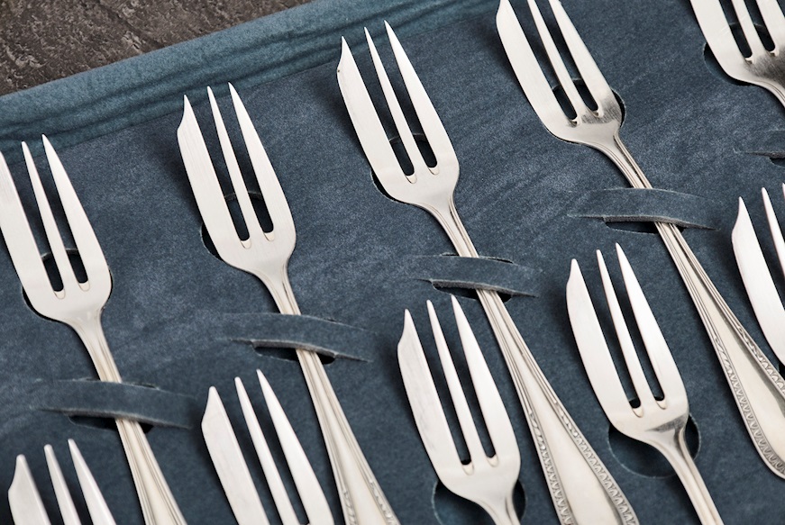 Set forchette argento 188 grammi 12 pezzi in stile Impero usato ricondizionato Zanolli Vintage