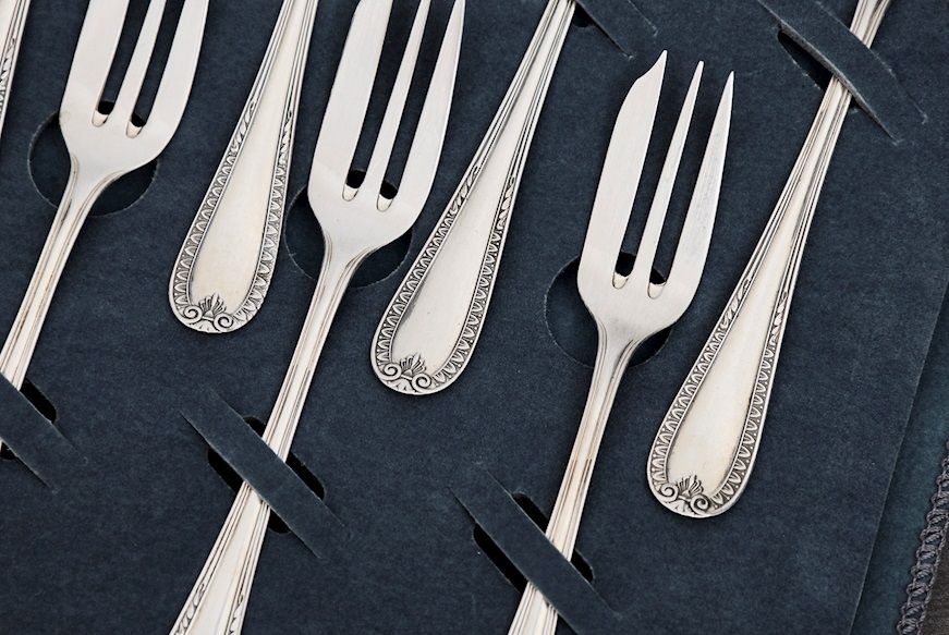 Set forchette argento 188 grammi 12 pezzi in stile Impero usato ricondizionato Zanolli Vintage