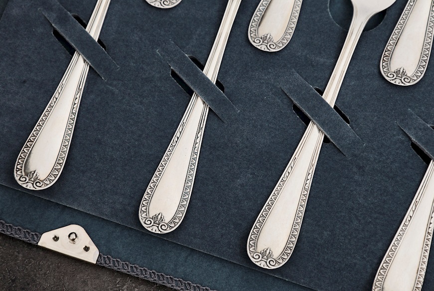 Set forchette argento 188 grammi 12 pezzi in stile Impero usato ricondizionato Zanolli Vintage