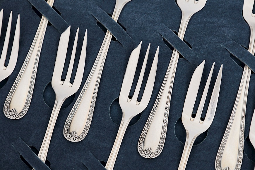 Set forchette argento 188 grammi 12 pezzi in stile Impero usato ricondizionato Zanolli Vintage