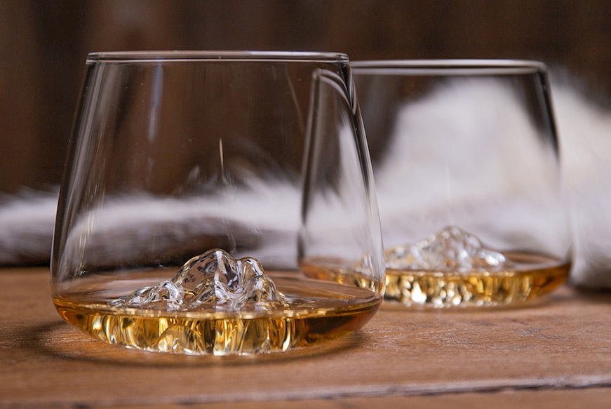 Whisky glass set Topographic Monte Bianco/Everest 2 pieces Alaskan Maker