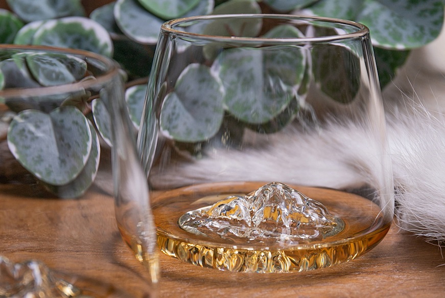 Whisky glass set Topographic Monte Bianco/Everest 2 pieces Alaskan Maker