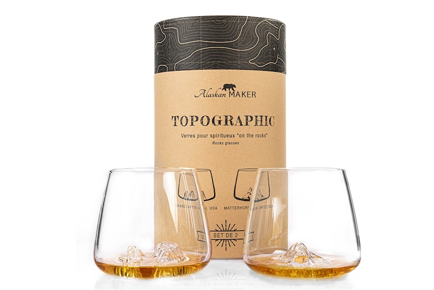 Whisky glass set Topographic Grand Canyon/Matterhorn 2 pieces Alaskan Maker
