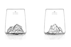 Shooter glass set Topographic Monte Bianco/Everest 2 pieces Alaskan Maker