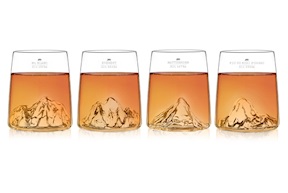 Shooter glass set Topographic Monte Bianco/ Everest/Matterhorn/Pico de Alto 4 pieces Alaskan Maker