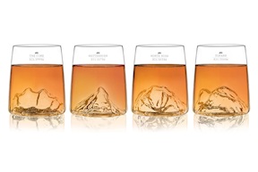 Shooter glass set Topographic Tre Cime/Monte Rosa/Tofane/Cervino 4 pieces Alaskan Maker
