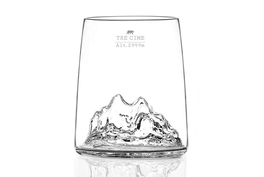 Shooter glass set Topographic Tre Cime/Monte Rosa/Tofane/Cervino 4 pieces Alaskan Maker