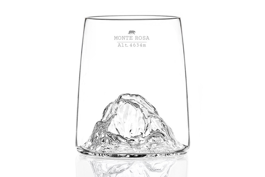 Shooter glass set Topographic Tre Cime/Monte Rosa/Tofane/Cervino 4 pieces Alaskan Maker