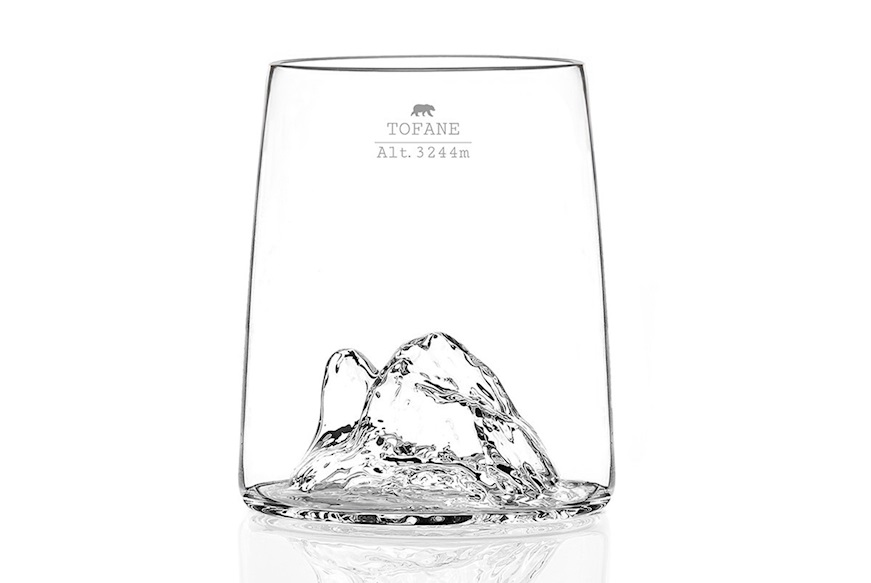 Shooter glass set Topographic Tre Cime/Monte Rosa/Tofane/Cervino 4 pieces Alaskan Maker