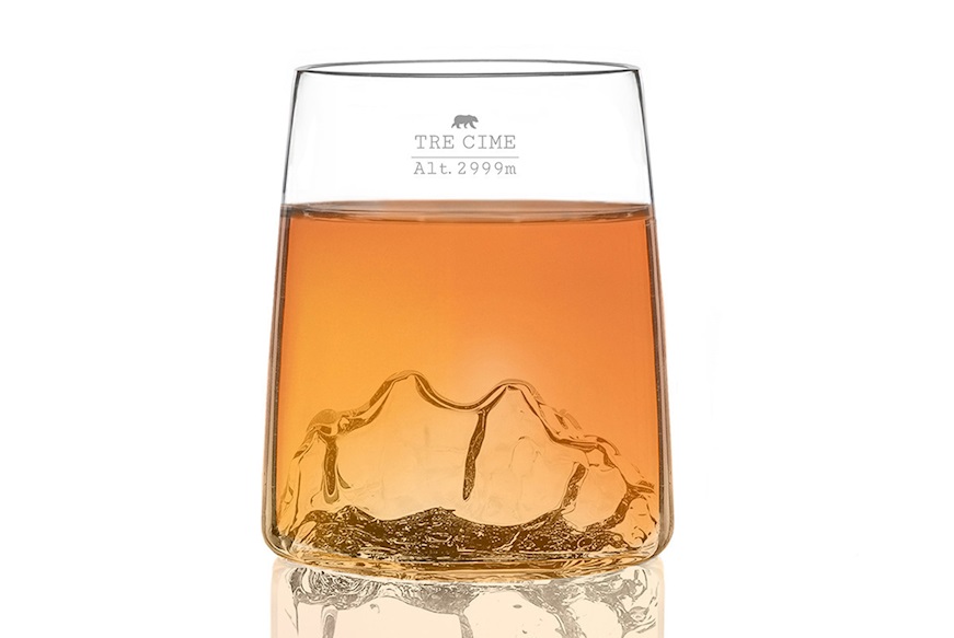 Shooter glass set Topographic Tre Cime/Monte Rosa/Tofane/Cervino 4 pieces Alaskan Maker