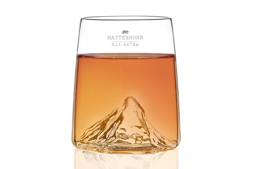 Shooter glass set Topographic Tre Cime/Monte Rosa/Tofane/Cervino 4 pieces Alaskan Maker
