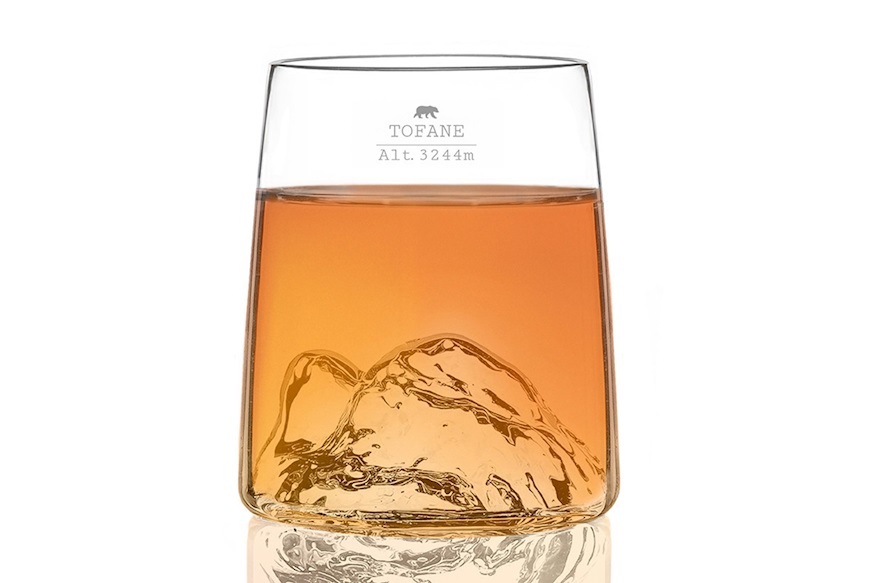 Shooter glass set Topographic Tre Cime/Monte Rosa/Tofane/Cervino 4 pieces Alaskan Maker