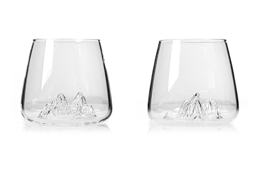 Whisky glass set Topographic Tre Cime/Monte Rosa 2 pieces Alaskan Maker