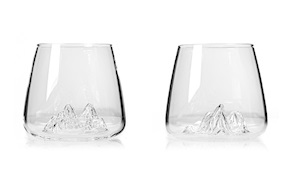 Whisky glass set Topographic Tre Cime/Monte Rosa 2 pieces Alaskan Maker