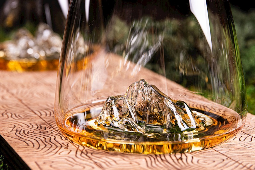 Whisky glass set Topographic Tre Cime/Monte Rosa 2 pieces Alaskan Maker