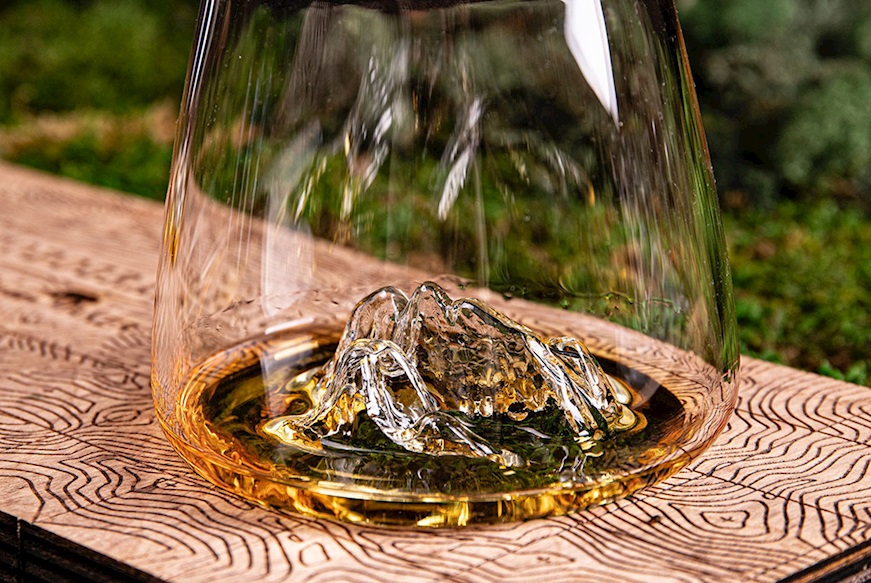 Whisky glass set Topographic Tre Cime/Monte Rosa 2 pieces Alaskan Maker