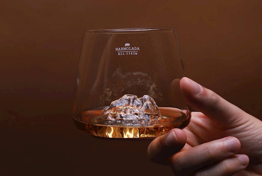 Whisky glass set Topographic Tofane/Marmolada 2 pieces Alaskan Maker
