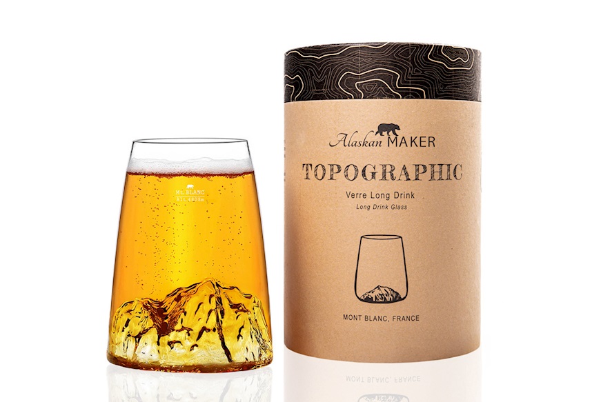 Long Drink Glass Topographic Monte Bianco Alaskan Maker