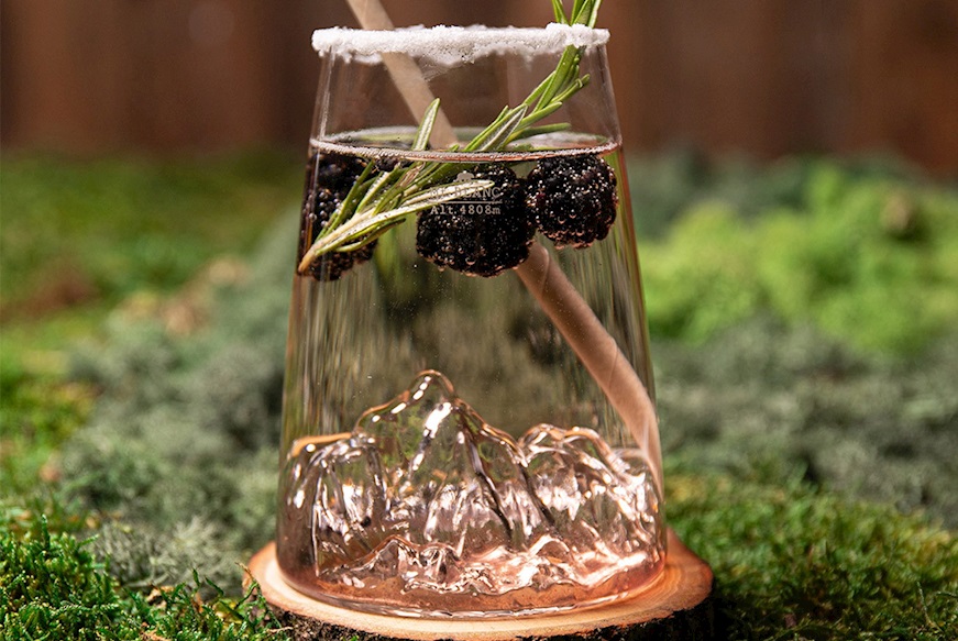 Long Drink Glass Topographic Monte Bianco Alaskan Maker