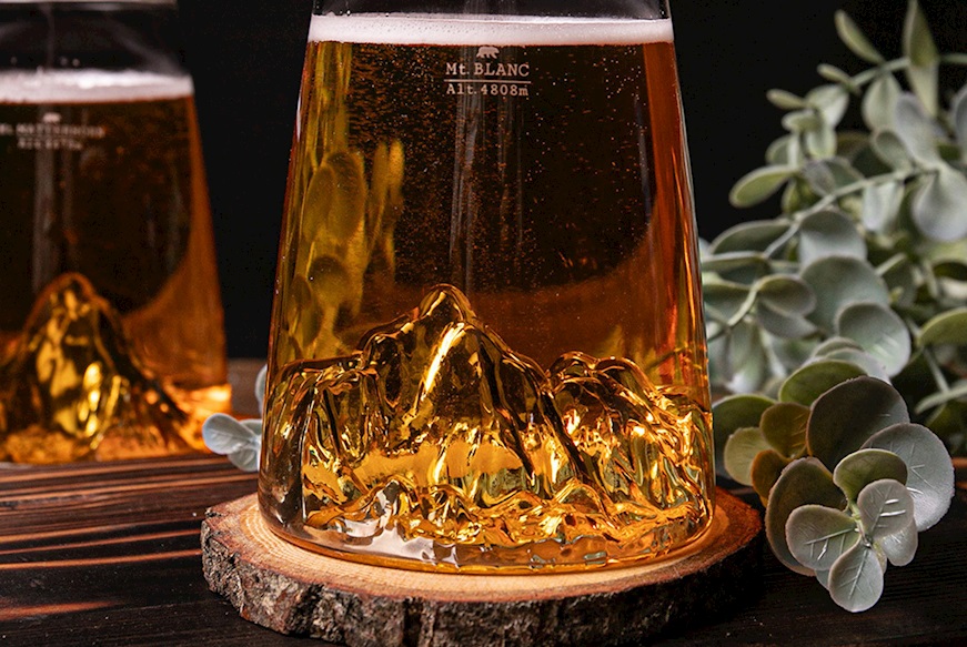 Long Drink Glass Topographic Monte Bianco Alaskan Maker