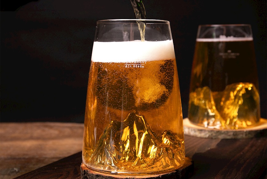 Long Drink Glass Topographic Everest Alaskan Maker