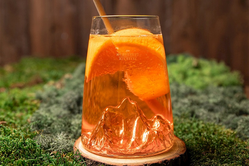 Long Drink Glass Topographic Everest Alaskan Maker