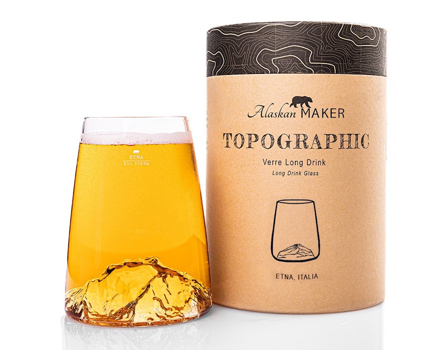 Long drink glass Topographic Etna Alaskan Maker