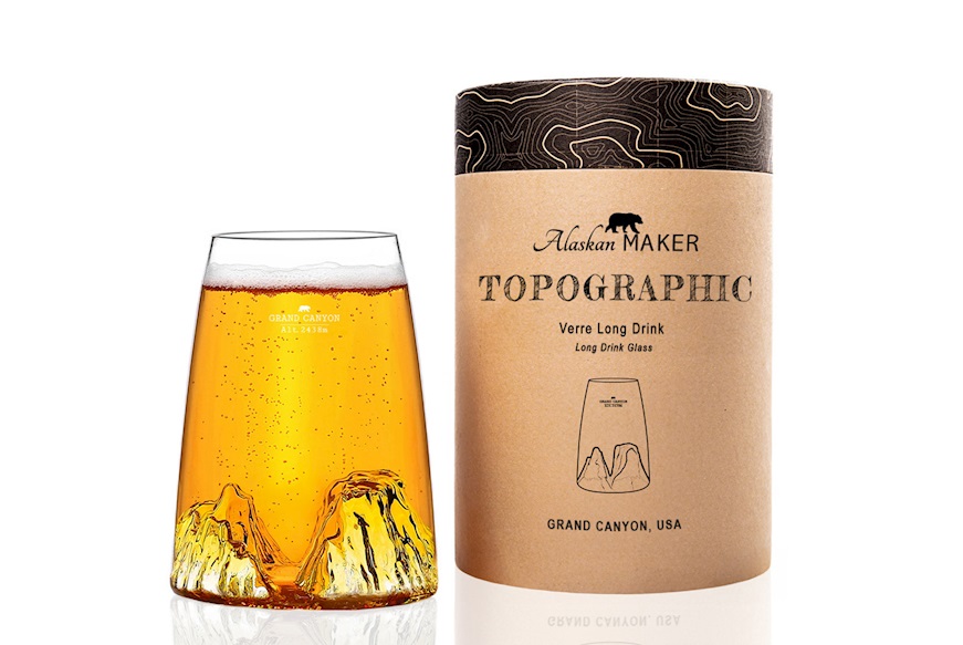 Long Drink Glass Topographic Grand Canyon Alaskan Maker