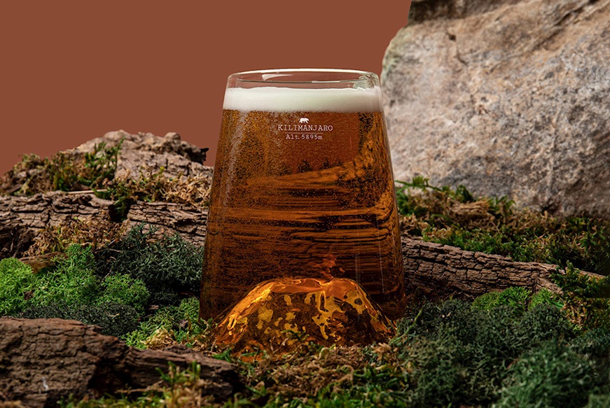 Long Drink Glass Topographic Kilimanjaro Alaskan Maker