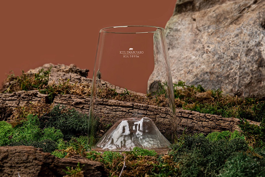 Long Drink Glass Topographic Kilimanjaro Alaskan Maker