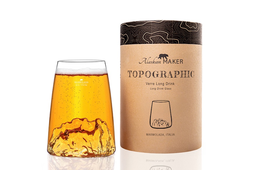 Long Drink Glass Topographic Marmolada Alaskan Maker
