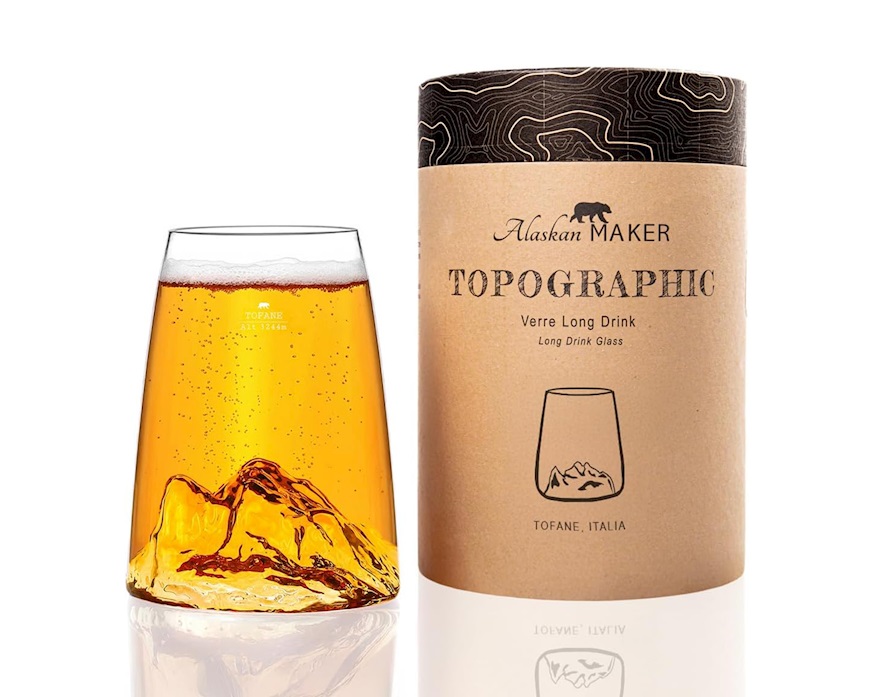 Long drink glass Topographic Tofane Alaskan Maker