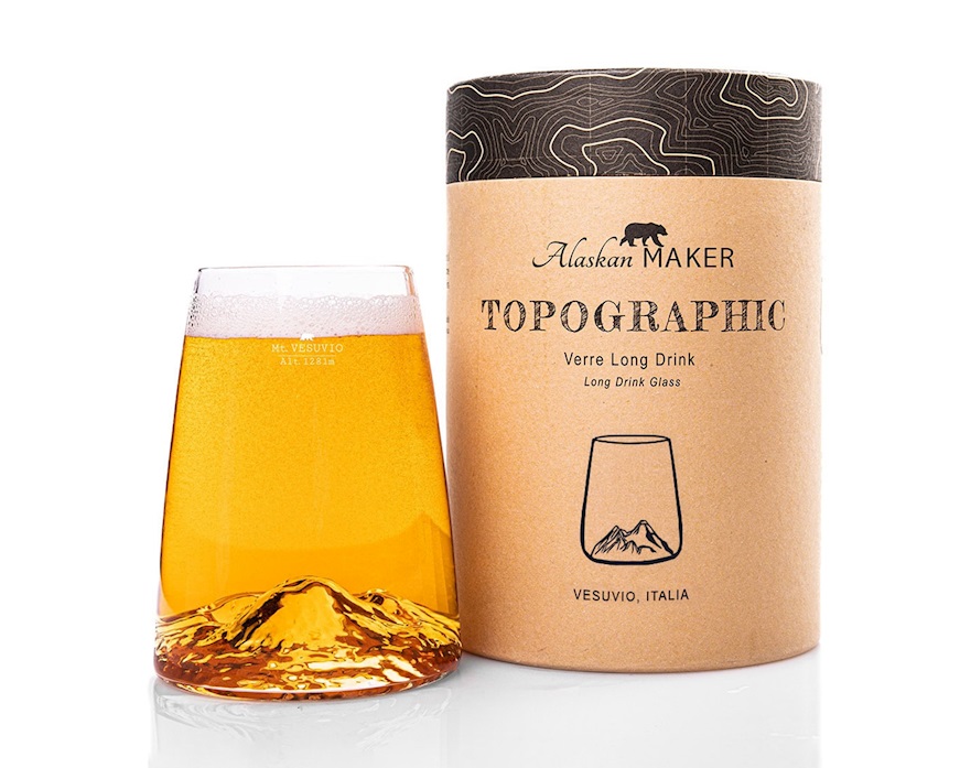 Long drink glass Topographic Vesuvio Alaskan Maker