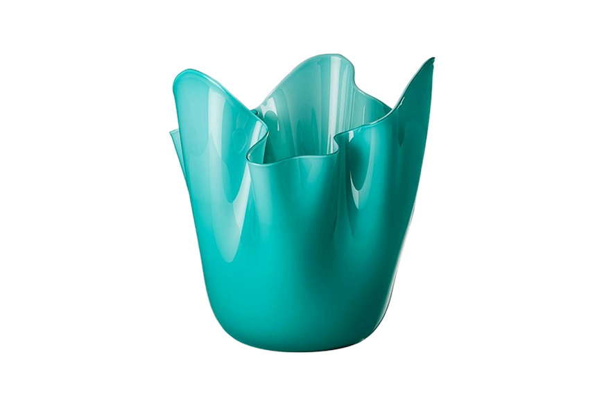 Vase Fazzoletto Murano glass opalino mint green Venini