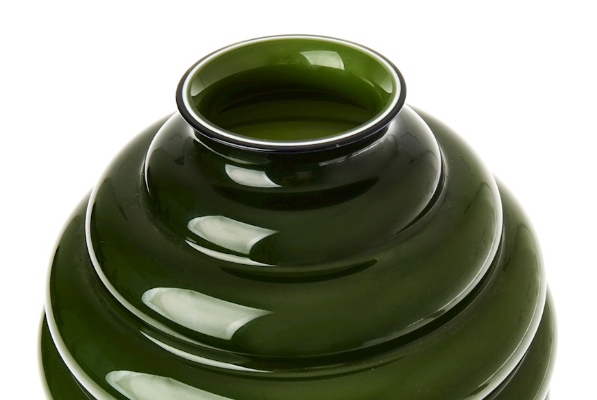 Vaso Decò vetro di Murano verde mela Venini