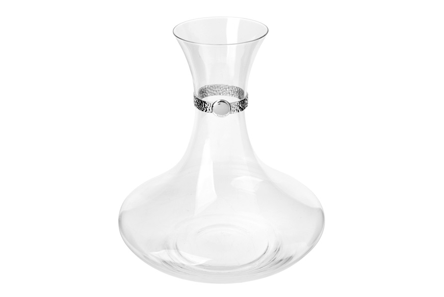 Decanter crystal with silver band Selezione Zanolli